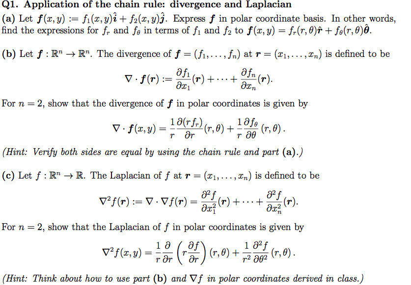 Solved Q1 Application Of The Chain Rule Divergence And Chegg Com