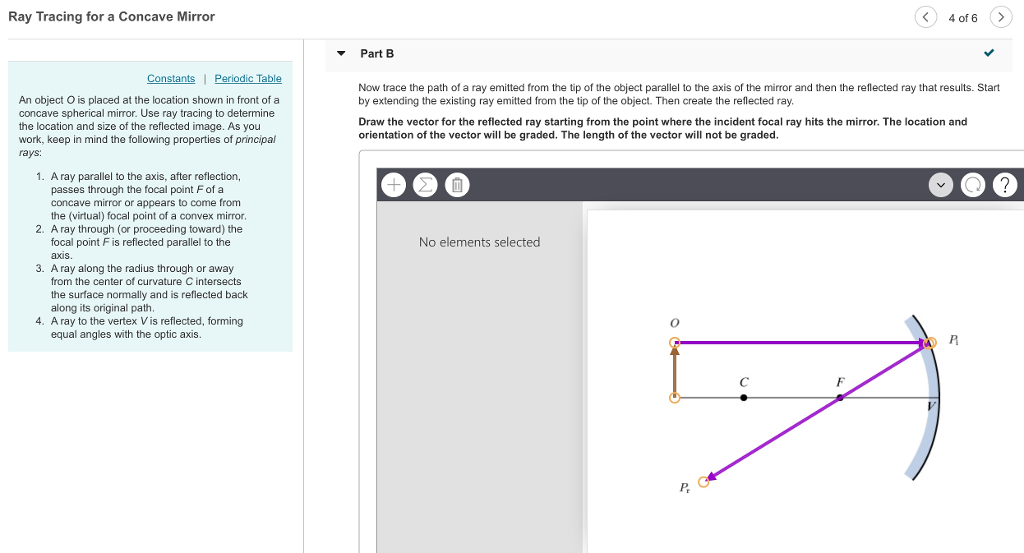 Ray Tracing For A Concave Mirror 4 Of 6 Part A Chegg 