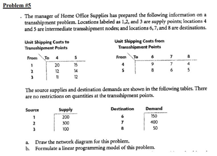 Problem #5 The manager of Home Office Supplies has 