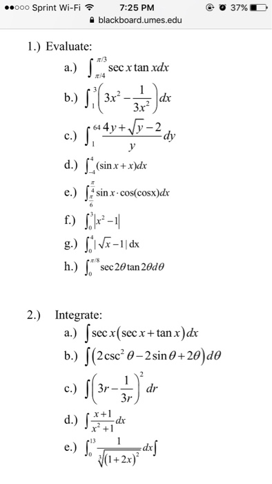 Solved Evaluate Integral Pi 4 Pi 3 Sec X Tan Sds Integra Chegg Com