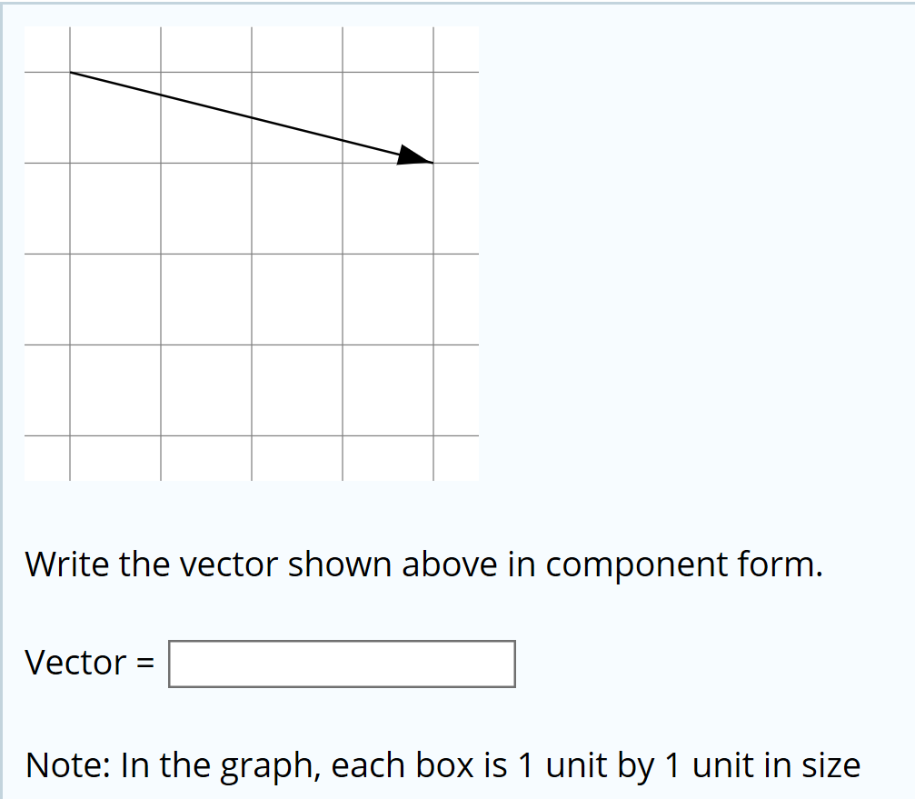 solved write the vector shown above in component form ve vector in component form