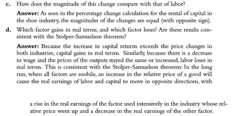 How does the magnitude of this change compare with that of labor? Answer: As seen in the percentage change calculation for th