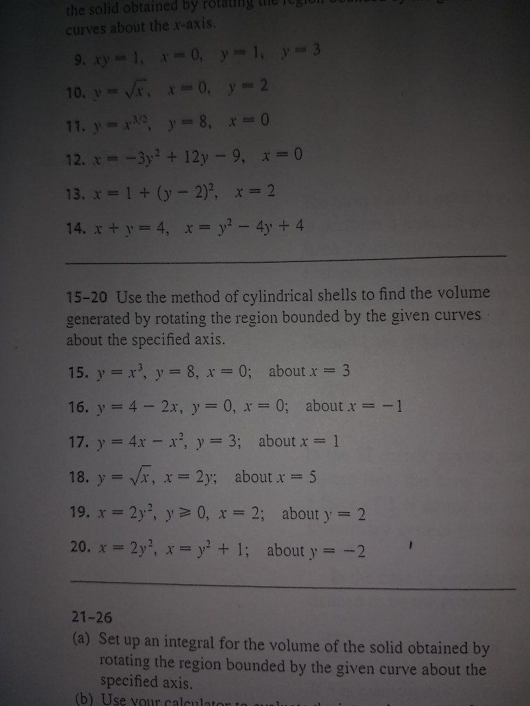 By Rotating Tle Tegi The Solid Obtained Curves About Chegg Com