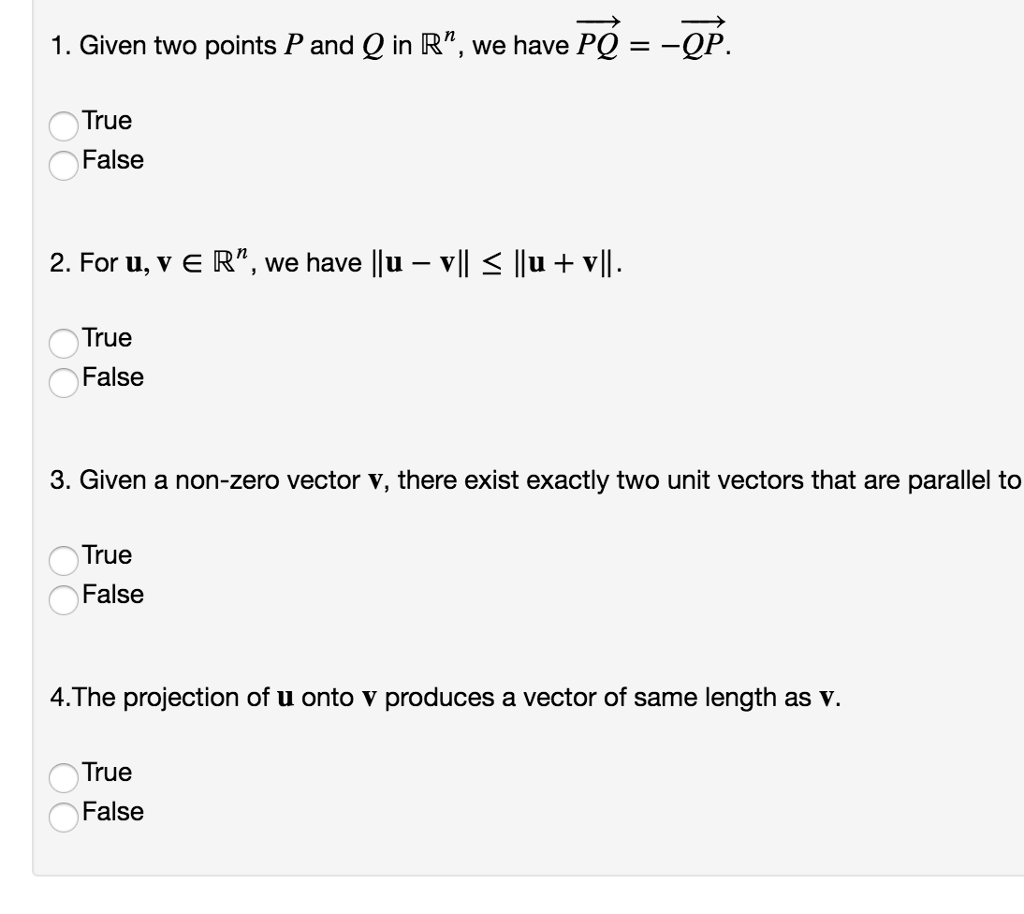 1 Given Two Points P And Q In Rn We Have Pq Qp Chegg Com