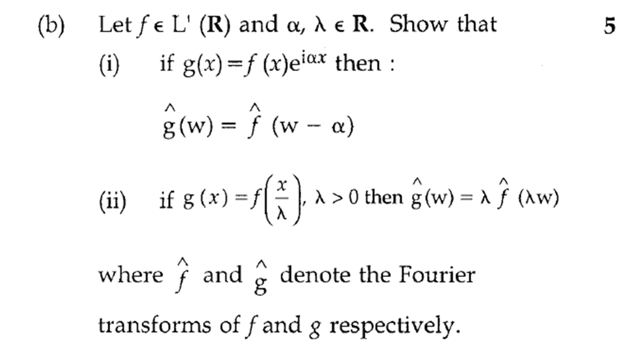 Solved Let F Elementof L R And Alpha Lambda Elementof Chegg Com