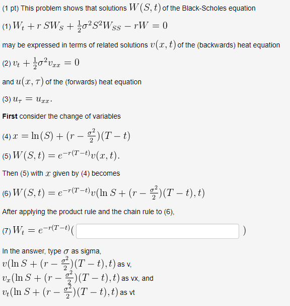 1 Pt This Problem Shows That Solutions W S T O Chegg Com