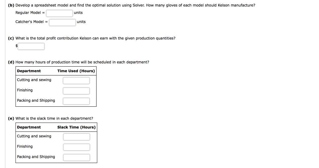 Solved Problem 11-1 Kelson Sporting Equipment, Inc makes two