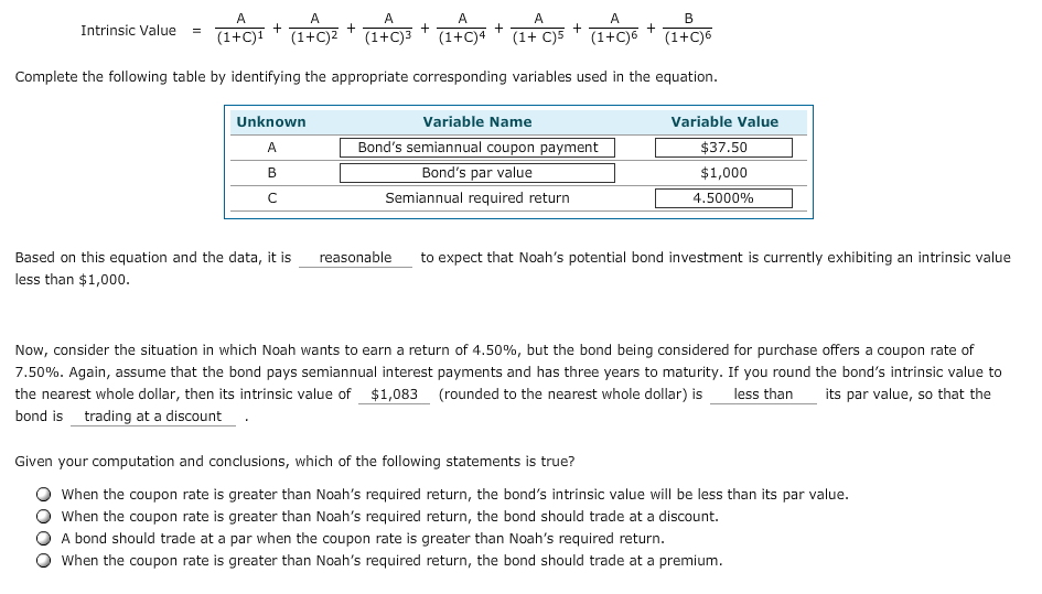 Variable value. Intrinsic value of Bond. Intrinsic value Formula. Zero coupon Bond payments. The coupon rate for a Bond is.