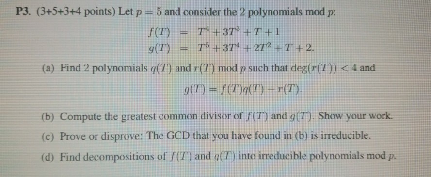 Solved P3 3 5 3 4 Points Let P 5 And Consider The 2 Po Chegg Com