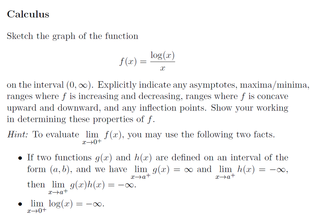 Solved Sketch The Graph Of The Function Fx Logxx O