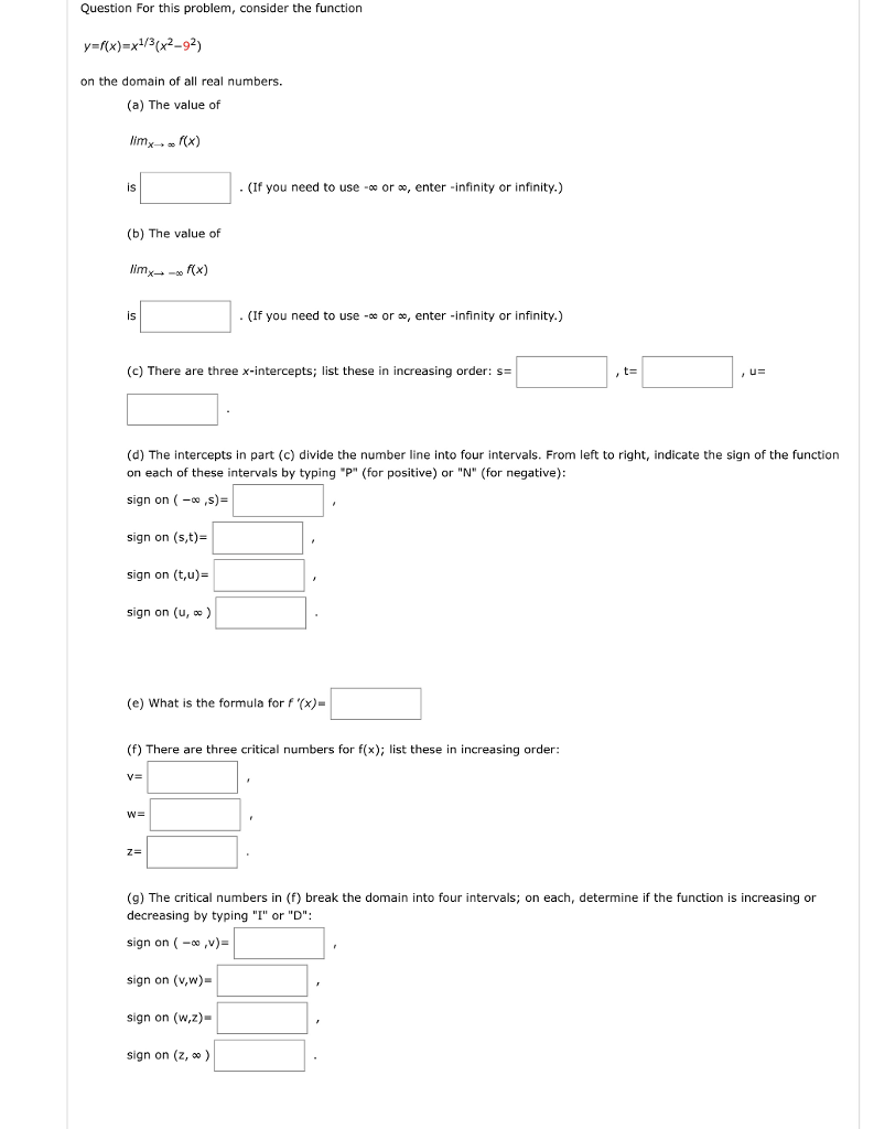 Solved Question For This Problem Consider The Function Y Chegg Com