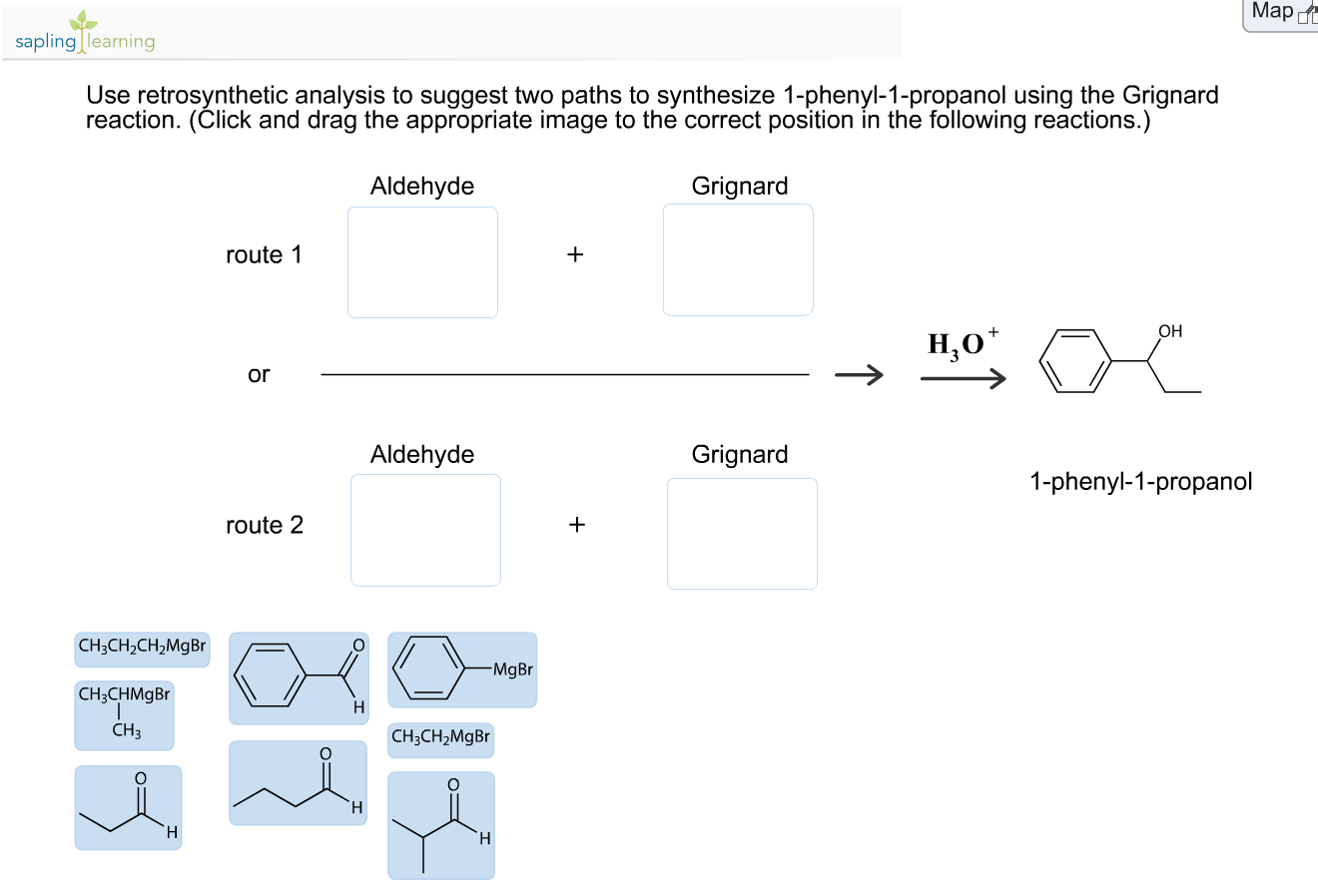 use retrosynthetic analysis to suggest a way to synthesize 1 phenyl 1 propanol