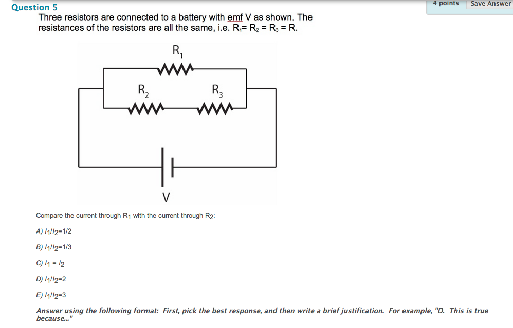 Solved Three Resistors Are Connected To A Battery With Em...