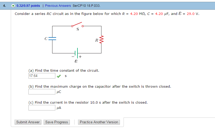 Solved Consider A Series Rc Circuit As In The Figure Belo Chegg Com
