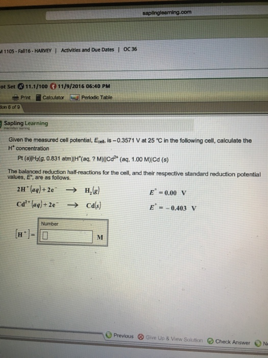 Solved Given The Measured Cell Potential E Cell Is 0 3 Chegg Com