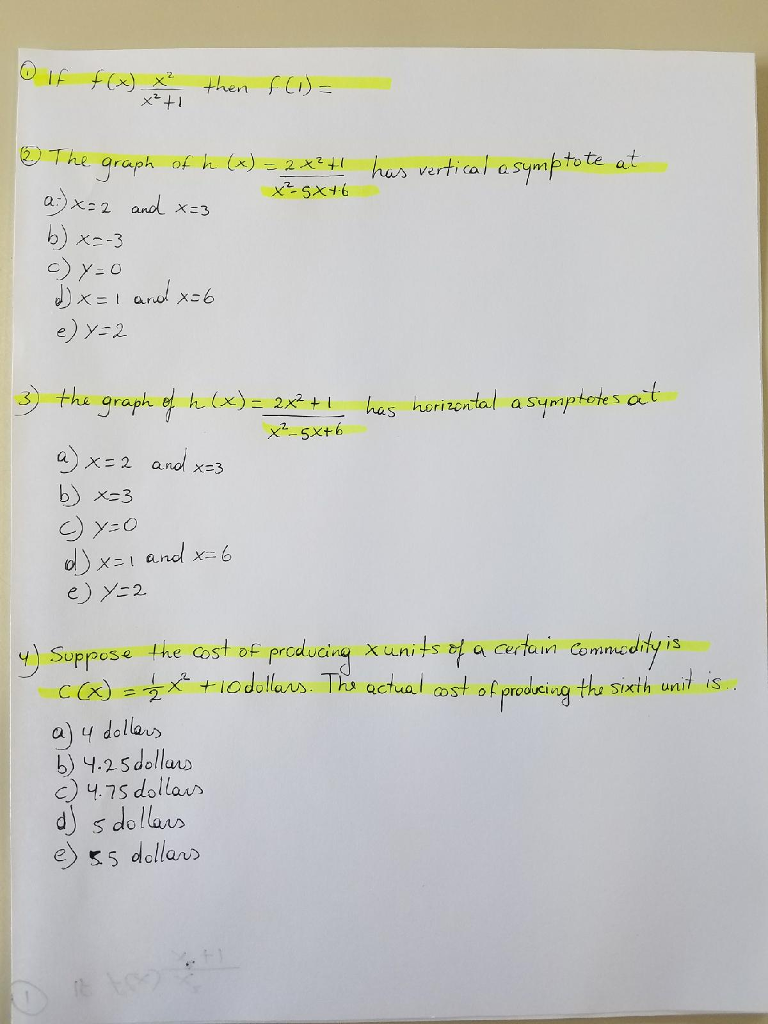 Solved If F X X 2 X 2 1 Then F 1 The Graph Of H X Chegg Com