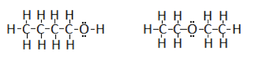 Image for Butanol and diethyl ether have the same molecular formula C4H10O ...