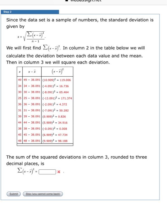 Sigma in Summation & Standard Deviation