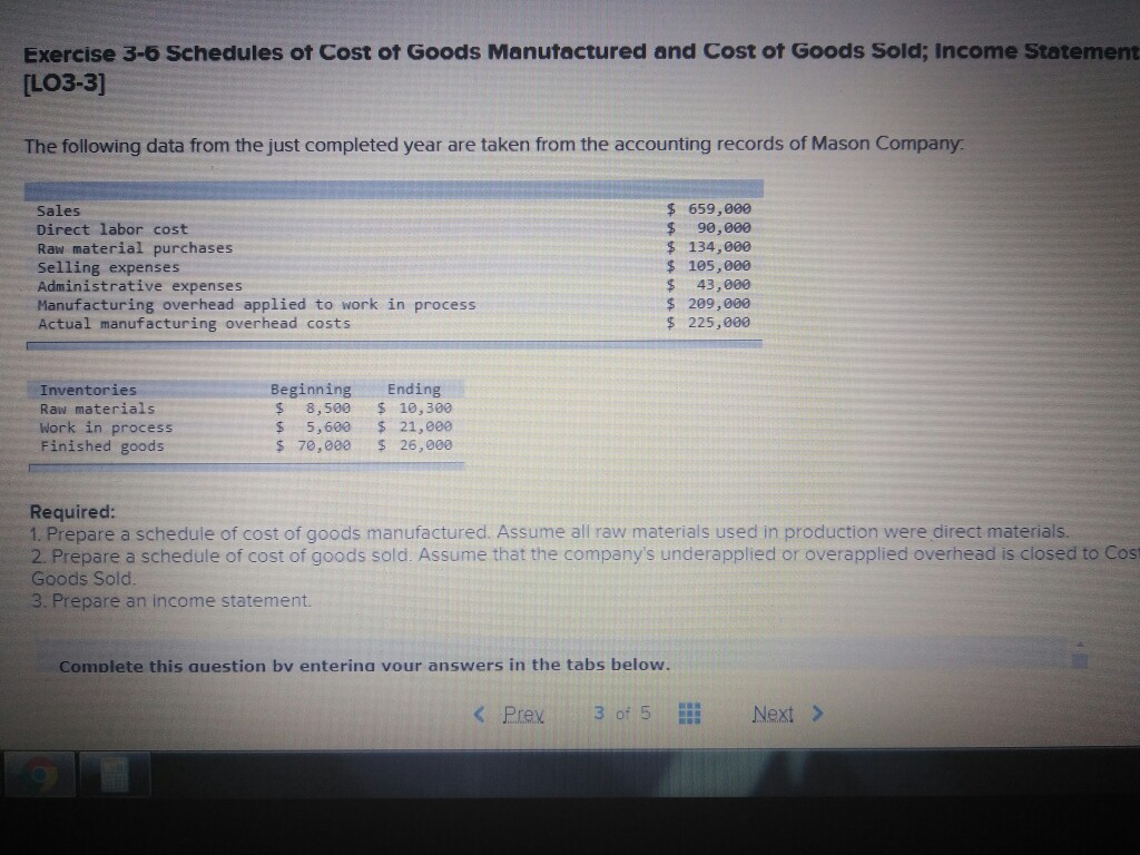 1 Prepare A Schedule Of Cost Of Goods Manufactured Chegg 