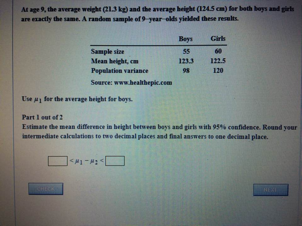 Solved At Age 9 The Avenge Weight 21 3 Kg And The Aver