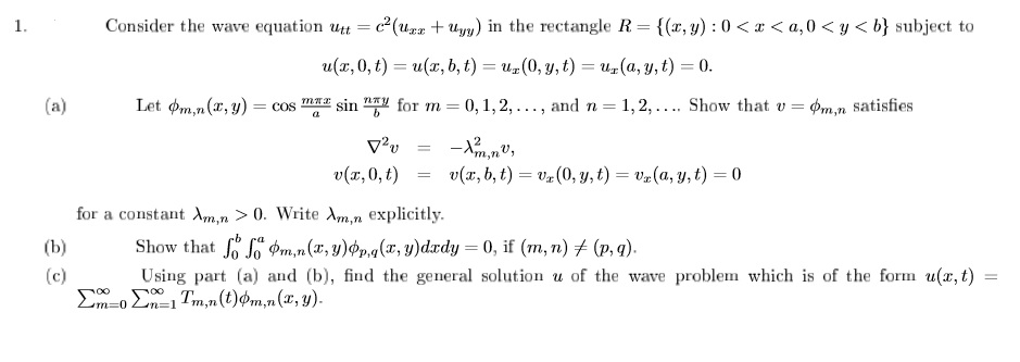 Consider The Wave Equation Utt C2 Uxx Uyy In Chegg Com