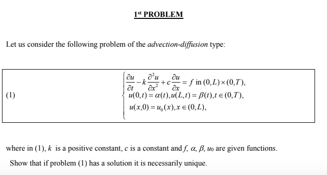 Solved Show That If Problem 1 Has A Solution It Is Nece Chegg Com