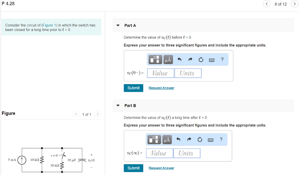Solved P 4.28 8 Of 12> Consider The Circuit Of (Figure 1