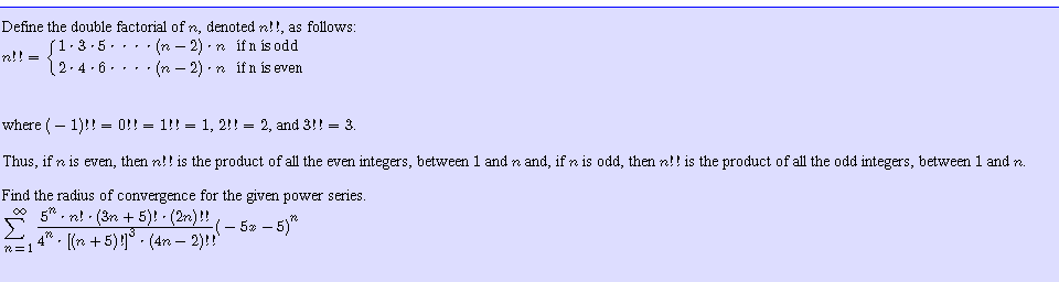 Solved Define The Double Factorial Of N Denoted N As Chegg Com