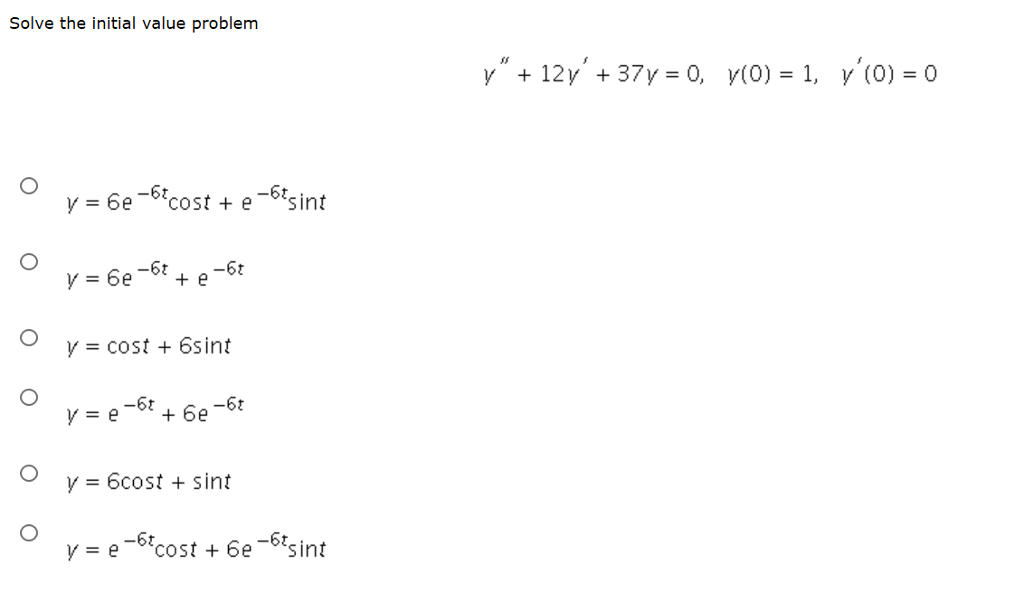 Solved Solve The Initial Value Problem Y Y 0 Y Pi 3 Chegg Com