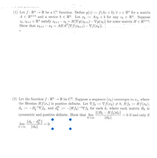 Conjugate Gradient Problems 1 Show That X Xk 1 Chegg Com