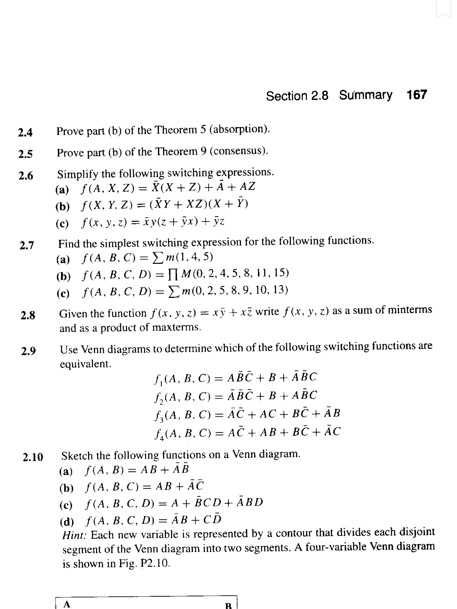 Use Theorem 5 To Simplify The Following Expression... | Chegg.com
