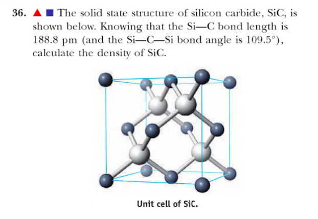 Knowing that the Si-C bond length is 188.8 pm (and the Si-C-Si bond angle i...
