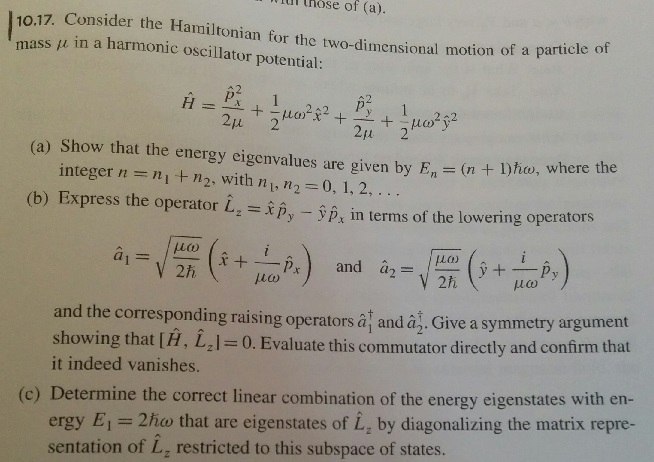 Solved Consider The Hamiltonian For The Two Dimensional M Chegg Com