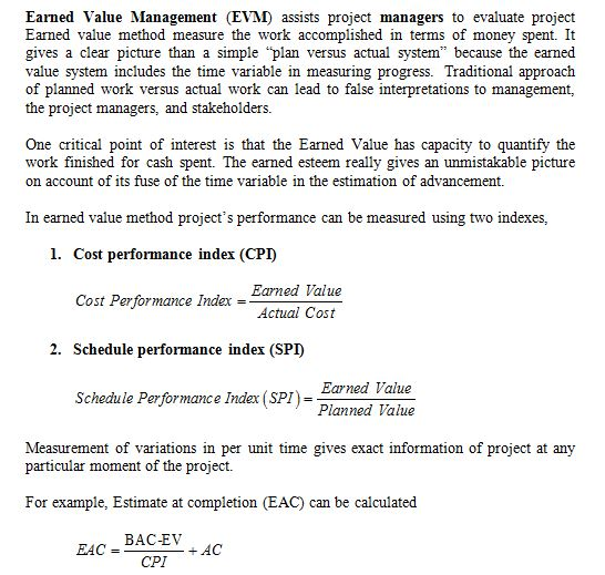 Question & Answer: How would you forecast with Earned Value Management? Describe the value and process..... 1