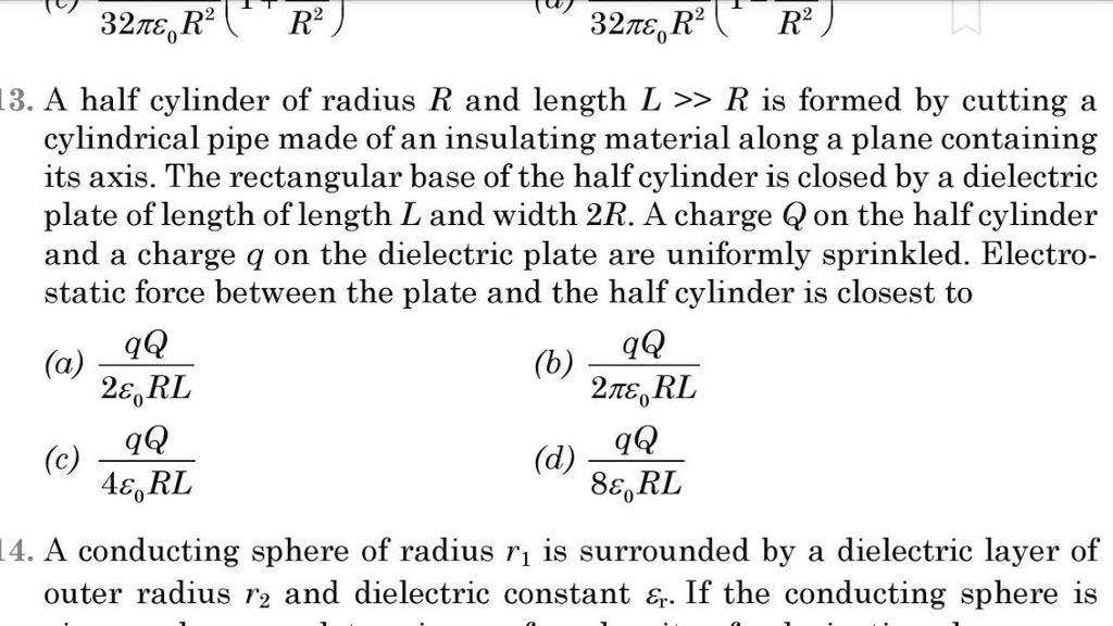 A Half Cylinder Of Radius R And Length L Gt Gt R Chegg Com