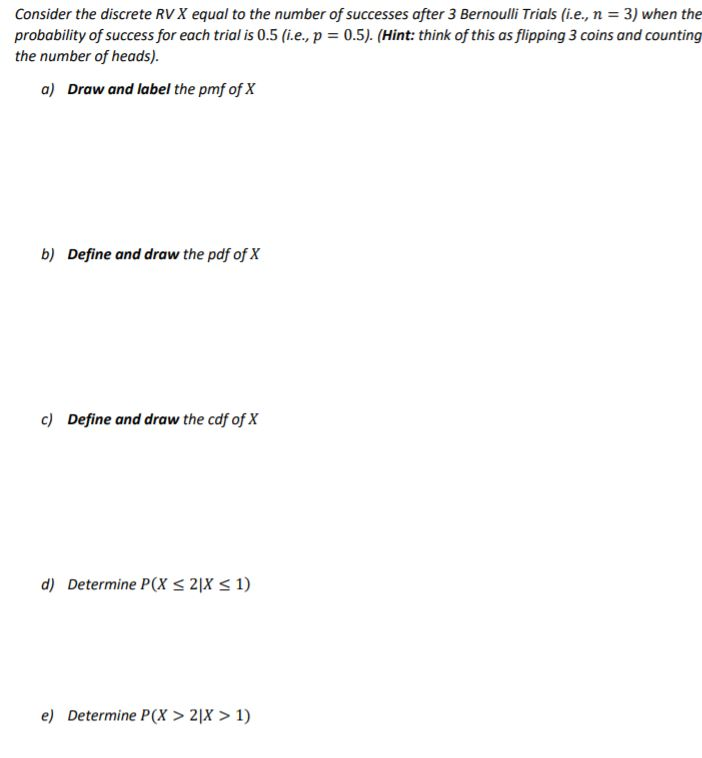 Solved Consider The Discrete Rv X Equal To The Number Of Chegg Com