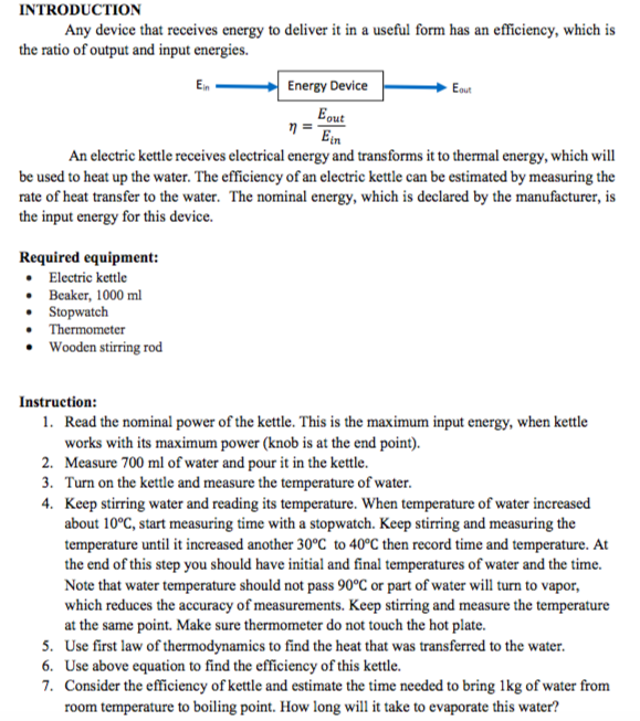 In order to double the thermal efficiency of the kettle, what kind