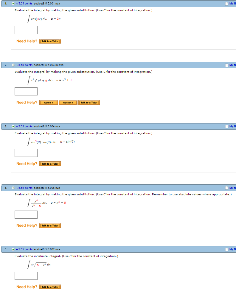 Evaluate The Integral Making The Given Chegg 