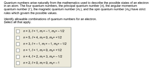 Solved Quantum Numbers Arise Naturally From The Mathemati Chegg Com