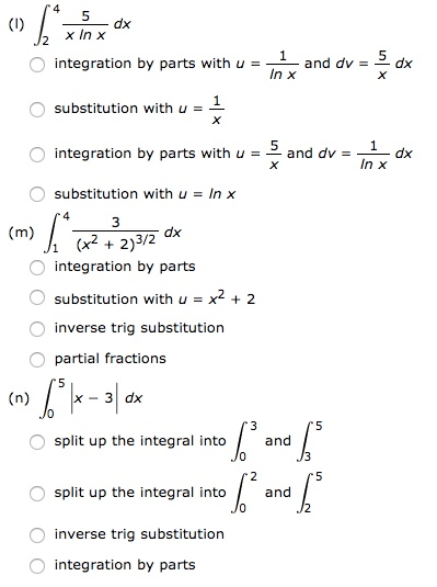 Solved Integral 2 4 5 X Ln X Dx Integration By Parts With Chegg Com