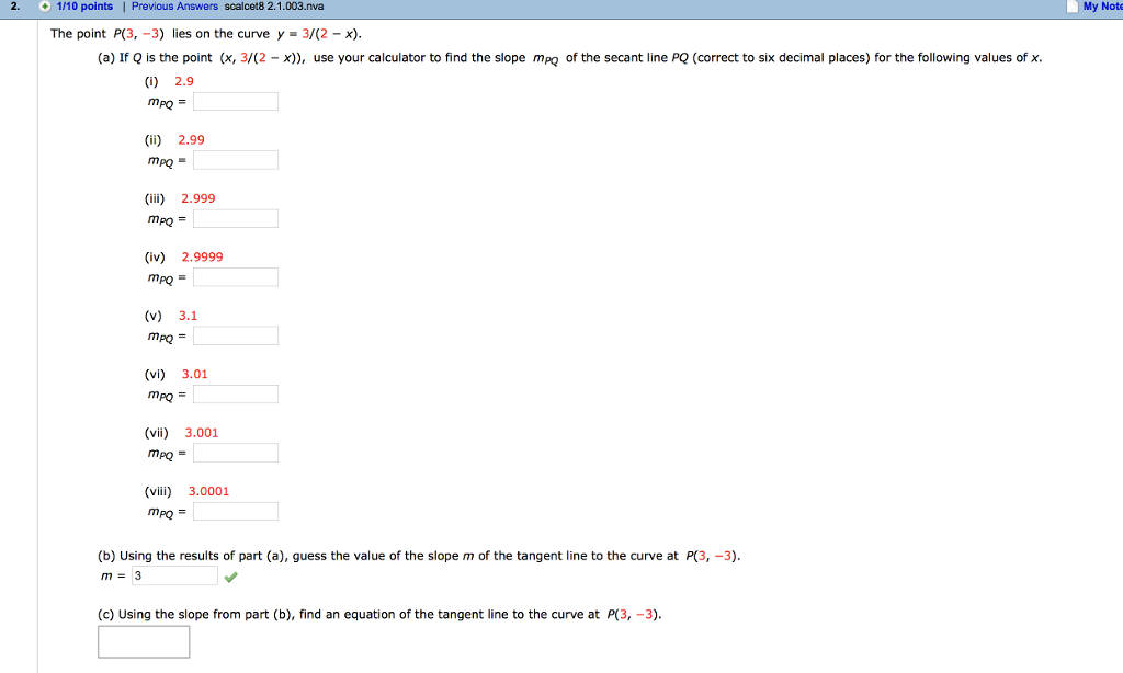 Solved The Point P 3 3 Lies On The Curve Y 3 2 X Chegg Com