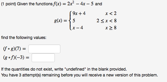 Given The Functions F X 2x 2 4x 5 And G X Chegg Com