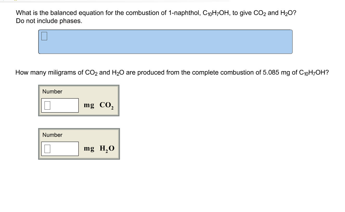 Solved What Is The Balanced Equation For The Combustion Of Chegg Com