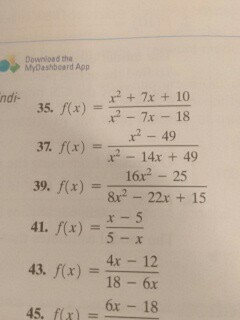 Downioad th 2 +7x +10 x2 7x 18 x249 ndi- f(x) = x2-7x-18 37, f(x) = 39. f(x) 41, f(x) =- 43, f(x) = 4x-12 37 f(x) = x,14x+49 39, f(x) = 8x2-22x + 15 x -5 16r2 25 4x 12 18 6x 6x 18 43, f(x) = 18-6x 45, f(x) = 6x-18