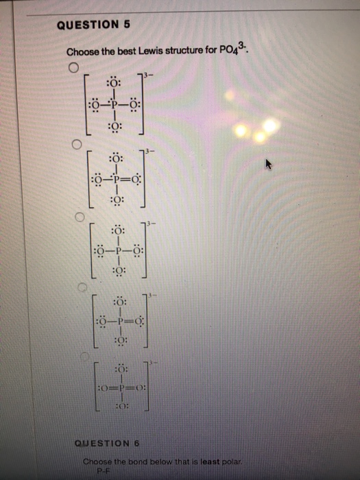 Solved Choose The Best Lewis Structure For PO_4^3. Choos