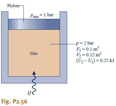 A piston containing $25.0 \mathrm{dm}^{3}$ of gas at $45^{\c