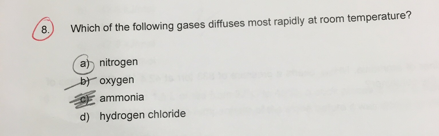 Solved Which Of The Following Gases Diffuses Most Rapidly At | Chegg.com Solved Which Of The Following Gases Diffuses Most Rapidly At | Chegg.com