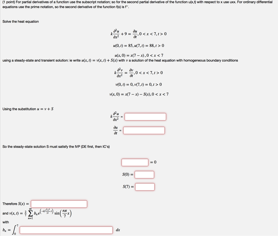 Solved For Partial Derivatives Of A Function Use The Subs Chegg Com