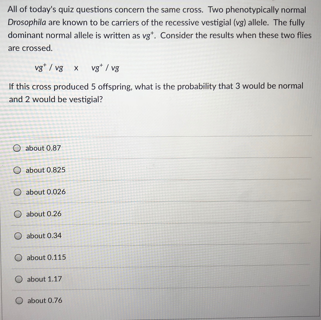 All Of Today S Quiz Questions Concern The Same Cross Chegg Com