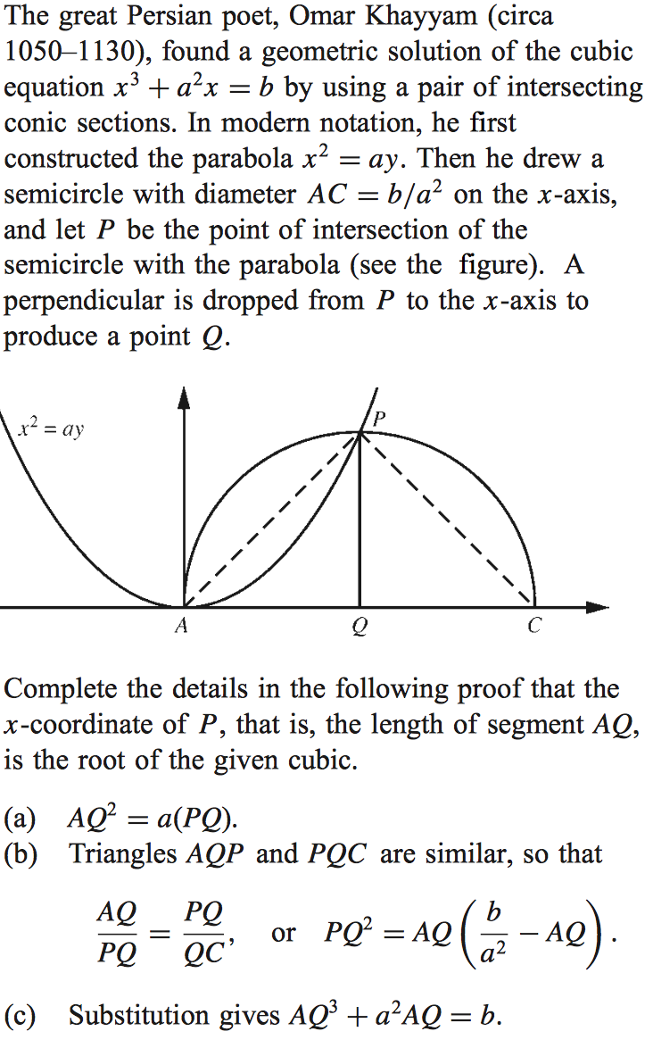 Solved The Great Persian Poet Omar Khayyam Circa 1050 Chegg Com